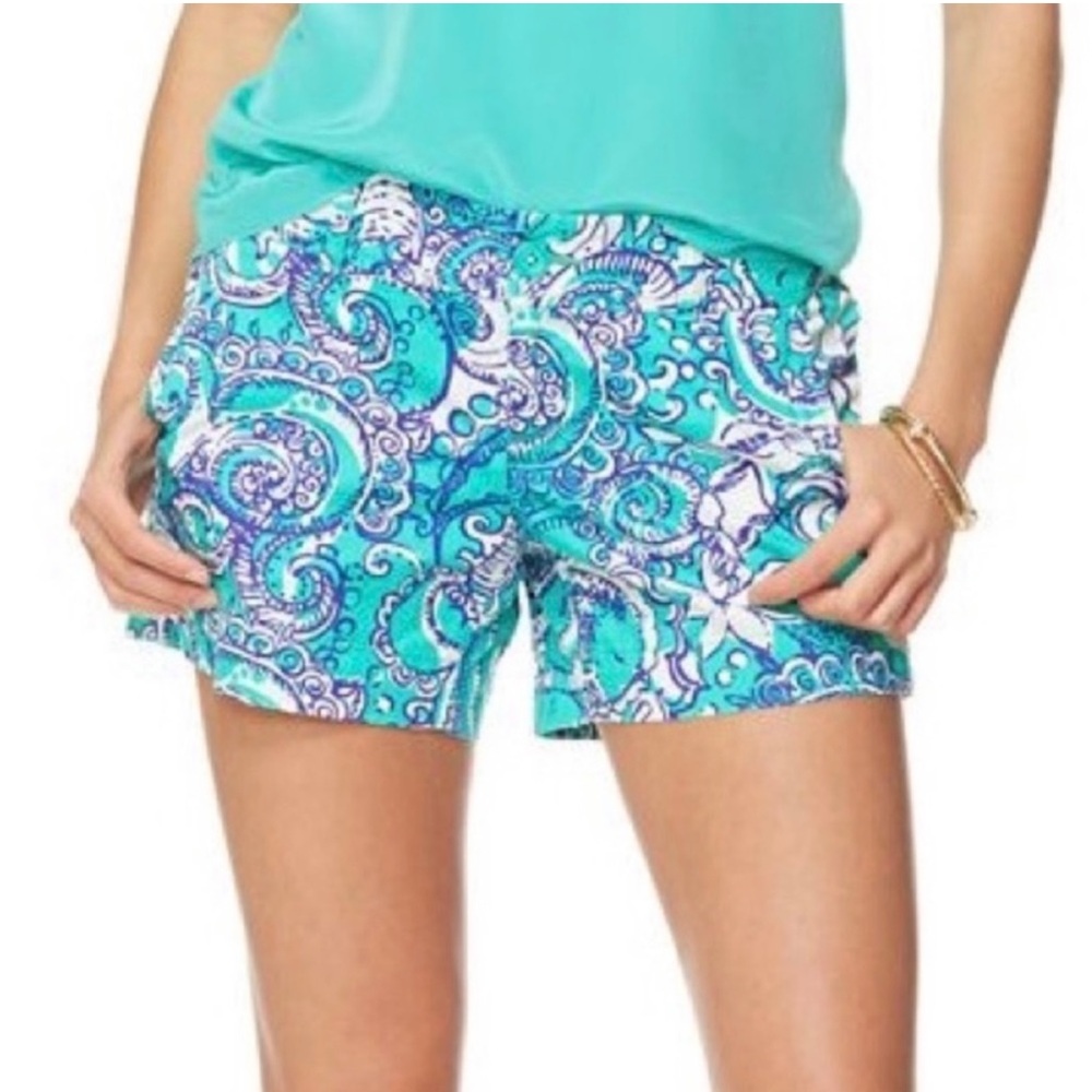 Lilly Pulitzer Callahan Short in Montauk Seafoam Blue Green Twill